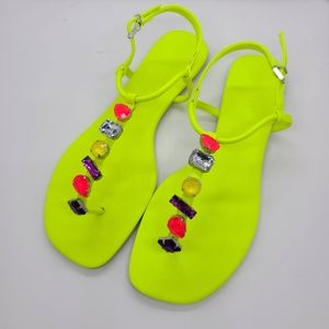 Schutz Eryl Embellished Thong Sandals